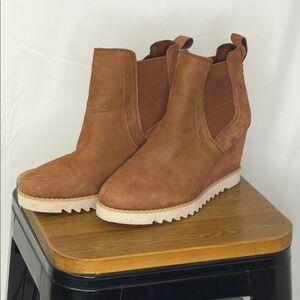 Toms Brown Wedge Ankle Boots